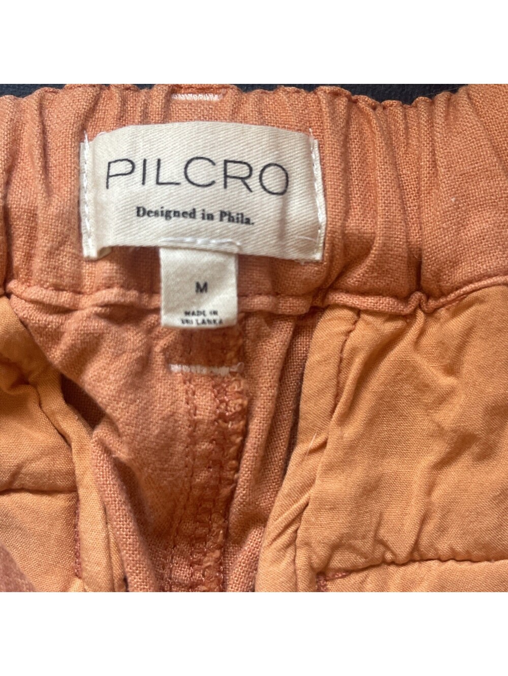 Pilcro Orange Wide-Leg Linen Pants - Picture 2 of 15